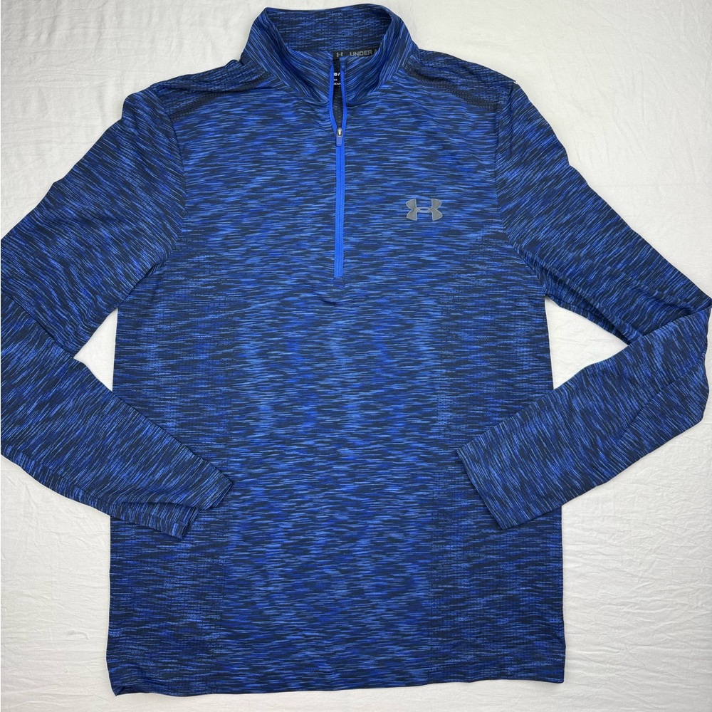 Under Armour Blue Space-Dye 1/4 Zip Performance Pullover